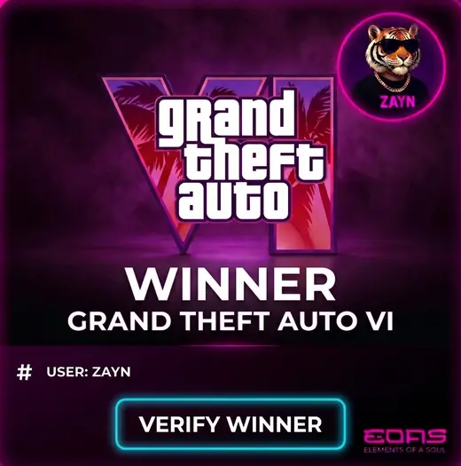 Zayn's winning Grand Theft Auto VI giveaway entry